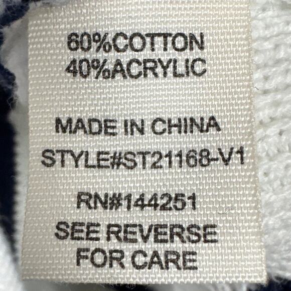 Jessica Simpson Cardigan Nautical Stripe Cropped White Blue Gold Buttons Size XL - Picture 8 of 9